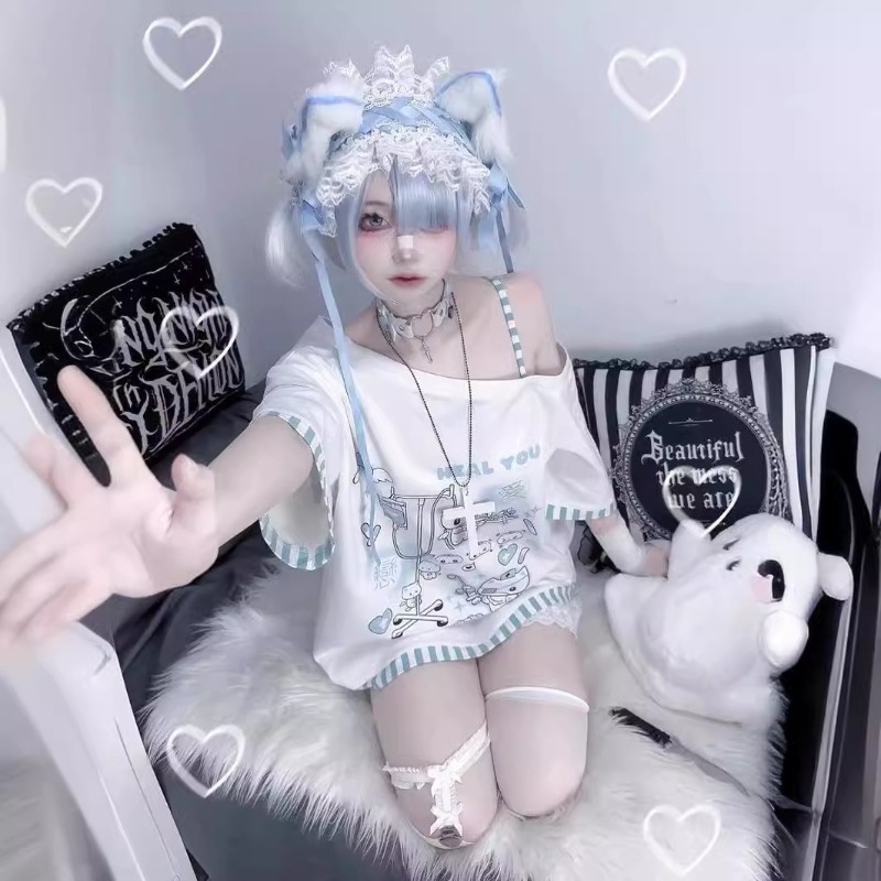 Anime Y2k Cartoon Kawaii Cat P - Summer Clothing Sets Women recension och pris