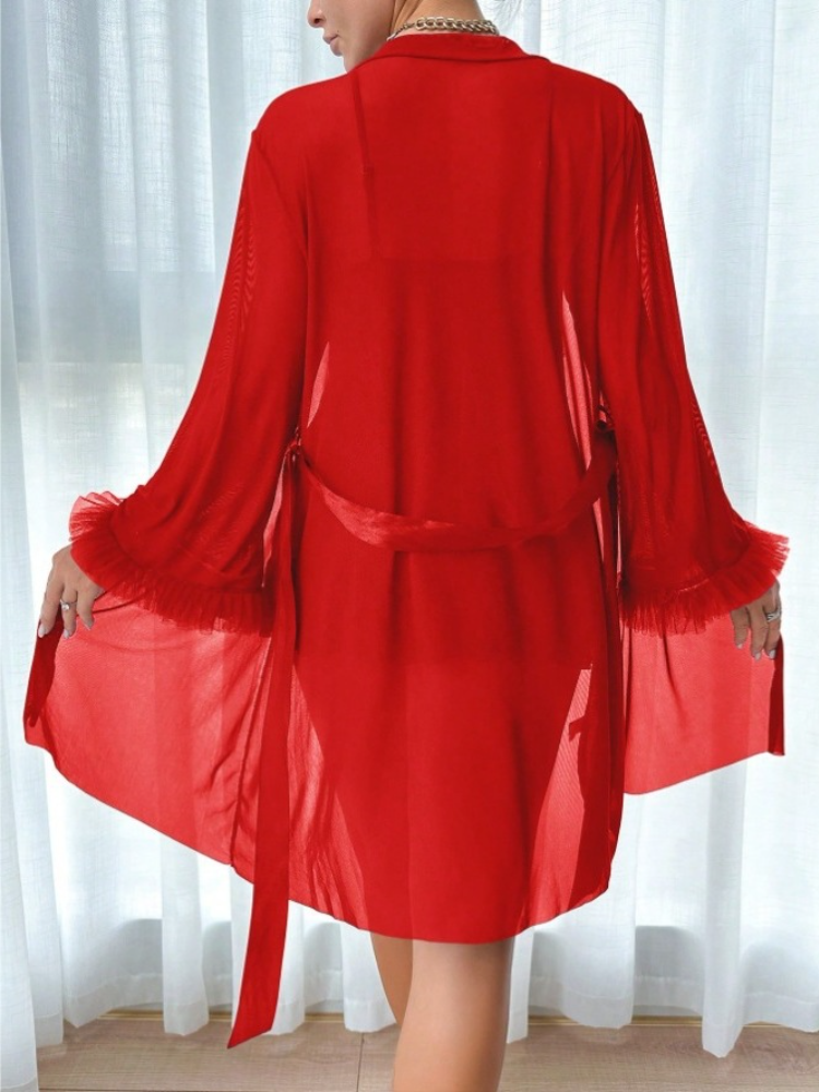 Women 3 Piece Red Sexy Lace Ro - Summer Clothing On Sale recension och pris
