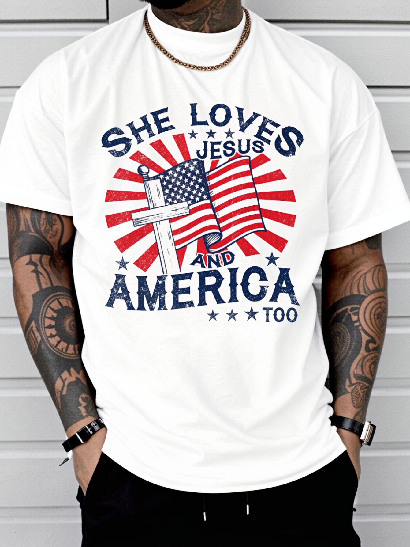 Vintage She Loves Jesus And Am - Summer Clothing Not Shein recension och pris