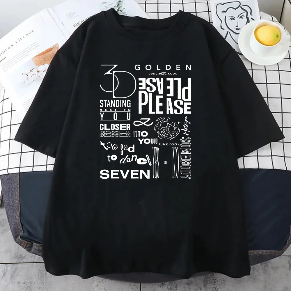 Golden T-shirt Harajuku Standi - Summer Clothing Next recension och pris