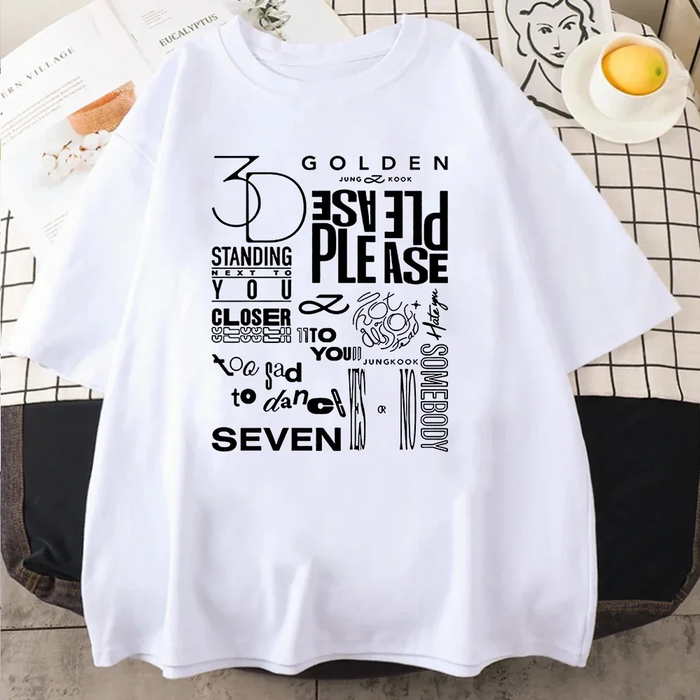 Golden T-shirt Harajuku Standi - Summer Clothing Next recension och pris